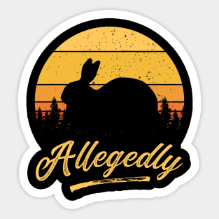 Allegedly Rabbit Funny Vintage Retro Sunset Distressed Gift Sticker